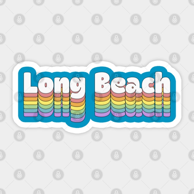 Long Beach // Retro Typography Design Sticker by DankFutura